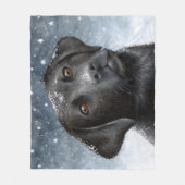 Dog 100 zwarte labrador fleece deken (Voorkant)