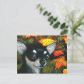 Dog 101 zwarte Chihuahua Briefkaart (Staand voorkant)