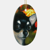 Dog 101 zwarte Chihuahua Keramisch Ornament (Rechts)