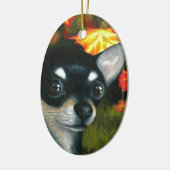 Dog 101 zwarte Chihuahua Keramisch Ornament (Links)