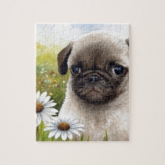 Dog 114 Puppy Pug Legpuzzel (Verticaal)