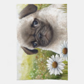 Dog 114 Puppy Pug Theedoek (Verticaal)