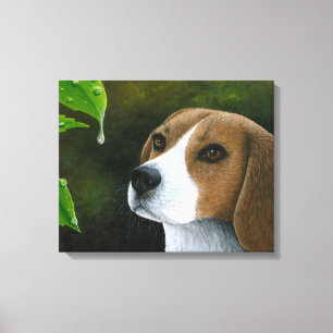 Dog 116 Beagle Stretched Canvas Afdruk