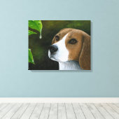 Dog 116 Beagle Stretched Canvas Afdruk (Insitu (Houten vloer))