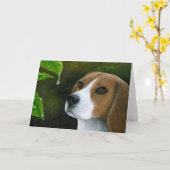Dog 116 Beagle Wenskaart Kaart (Gele Bloem)