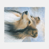 Dog 122 Sheltie Collie Fleece Deken (Voorkant (Horizontaal))