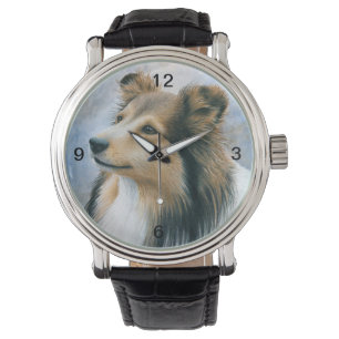Dog 122 Sheltie Collie Horloge