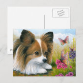 Dog 123 Papillon hond met Butterflies Briefkaart (Voorkant / Achterkant)