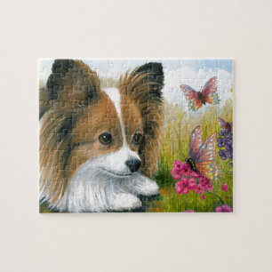 Dog 123 Papillon hond met Butterflies Legpuzzel