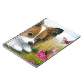 Dog 123 Papillon hond met Butterflies Notitieboek (Linkerzijde)