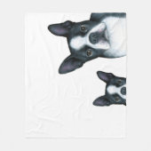 Dog 128 b/w Boston Terrier Fleece Deken (Voorkant)