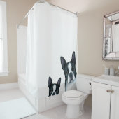 Dog 128 Boston Terrier Douchegordijn (In situ)