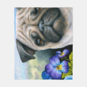 Dog 133 Pug Fleece Deken (Voorkant)