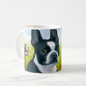Dog 134 Boston Terrier Butterfly Koffiemok (Voorkant links)