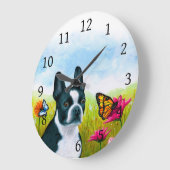 Dog 134 Boston Terrier-vlinderbloem Grote Klok (Hoek)