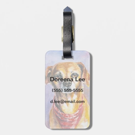 Dog 2 bagagelabel (Achterkant verticaal)