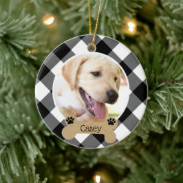 Dog 2-bits 2-fotobuffelcontrole keramisch ornament