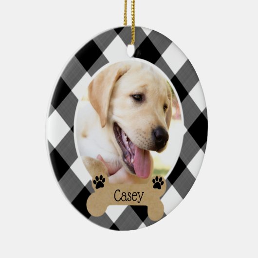 Dog 2-bits 2-fotobuffelcontrole keramisch ornament (Rechts)