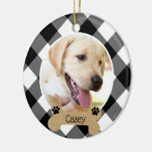 Dog 2-bits 2-fotobuffelcontrole keramisch ornament (Links)