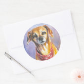 Dog 2 ronde sticker (Envelop)
