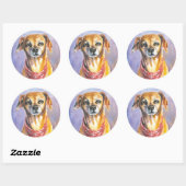 Dog 2 ronde sticker (Vel)