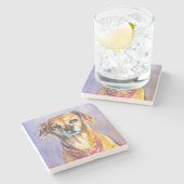 Dog 2 stenen onderzetter (Zijkant)