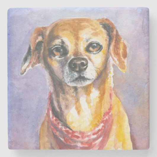 Dog 2 stenen onderzetter (Voorkant)