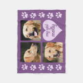 Dog 3 Foto Collage My Girl Paarse Name Fleece Deken (Voorkant)