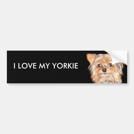 Dog 4, IK HOU VAN MIJN YORKIE, Bumpersticker (Voorkant)