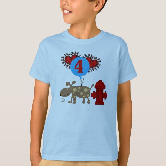 Dog 4th Birthday T-shirt (Voorkant)