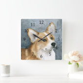 Dog 89 Corgi Vierkante Klok (Huis)