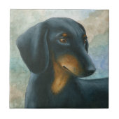 Dog 90 Dachshund Teckel Tegeltje (Voorkant)