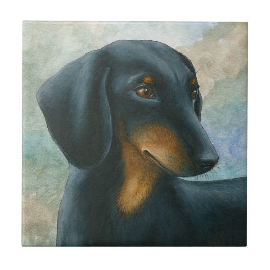 Dog 90 Dachshund Teckel Tegeltje (Voorkant)