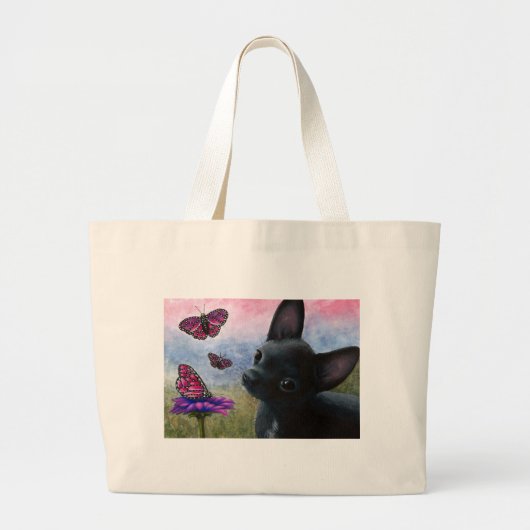 Dog 91 Chihuahua Grote Tote Bag (Voorkant)
