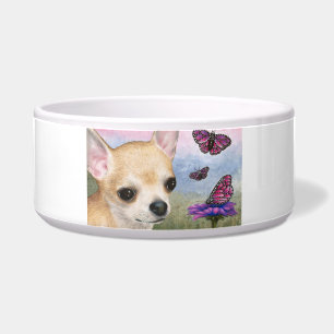Dog 92 Tan Chihuahua butterfly Pet bowl Voerbakje