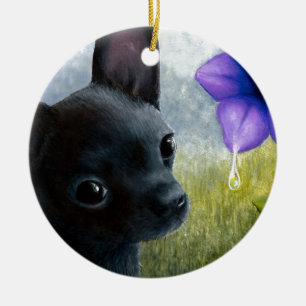 Dog 94 black Chihuahua Keramisch Ornament