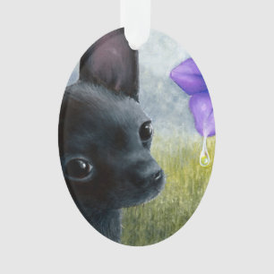 Dog 94 black Chihuahua Ornament