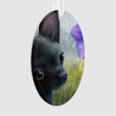 Dog 94 black Chihuahua Ornament (voorkant)