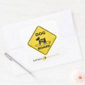 Dog aan boord vierkante sticker (Envelop)