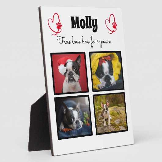 Dog aangepast collage 4 foto's fotoplaat (Zijkant)