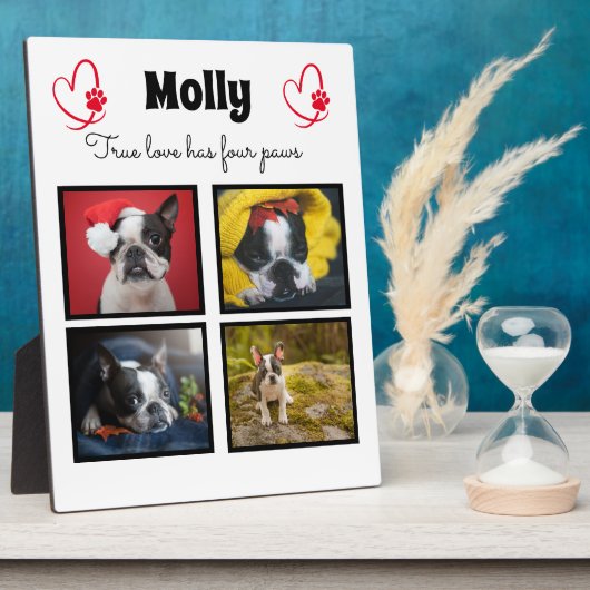 Dog aangepast collage 4 foto's fotoplaat (Zijkant)