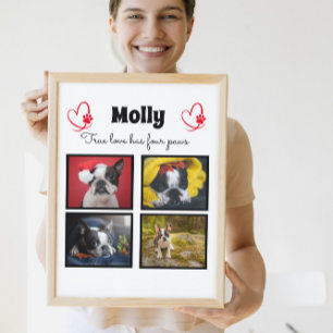 Dog aangepast collage 4 foto's fotoplaat
