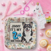 Dog Aangepaste 2e verjaardag Papieren Borden Papieren Bordje (Feest)