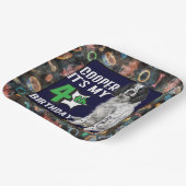 Dog - Aangepaste 4e verjaardag Papieren Borden Papieren Bordje (Gebogen)