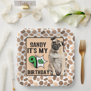 Dog - Aangepaste 9e verjaardag Papieren Borden Bordje