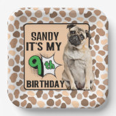 Dog - Aangepaste 9e verjaardag Papieren Borden Bordje (Voorkant)