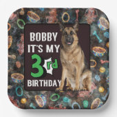 Dog - Aangepaste Borden op papier voor 3e verjaard Papieren Bordje (Voorkant)