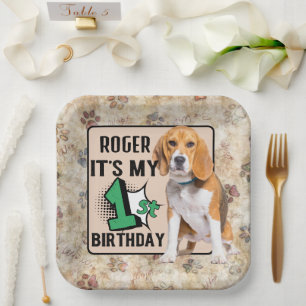 Dog - Aangepaste Borden op papier voor eerste verj Papieren Bordje
