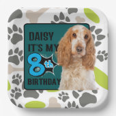 Dog - Aangepaste Borden voor 8e verjaardag Papieren Bordje (Voorkant)