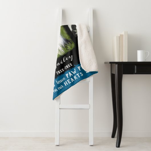 Dog Aangepaste foto Collage Faded Borden Zwart Bla Sherpa Deken (In situ)